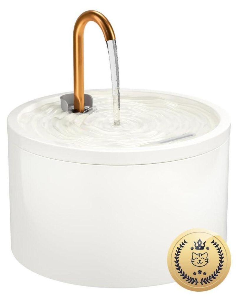 Fontaine pour chats en céramique, 2,1 litres, blanche. Image du produit 