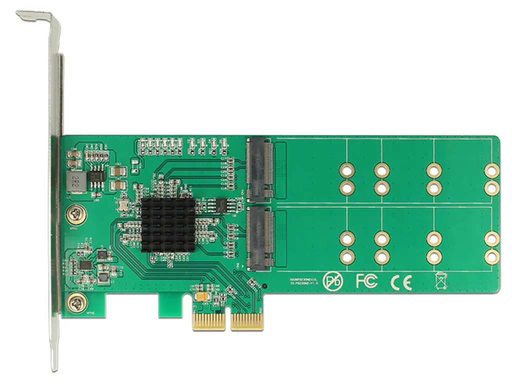 Adaptateur Quad M.2 Key B PCIe Low Profile Delock - Transfert 6 Gbps - 3
