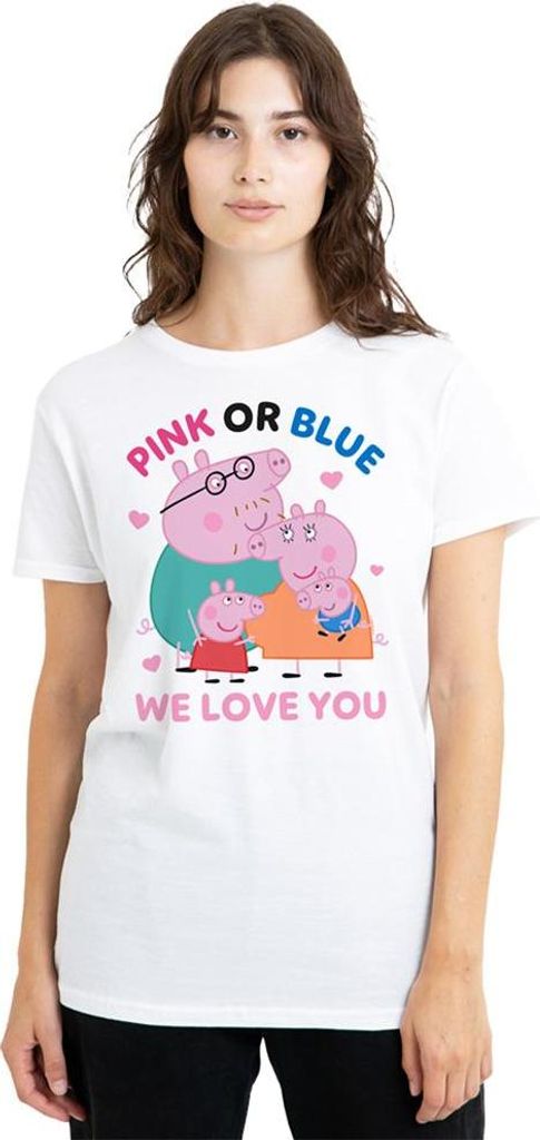 Peppa Pig - "Pink Or Blue We Love You" T-Shirt für Damen TV21872 (S) (Weiß)