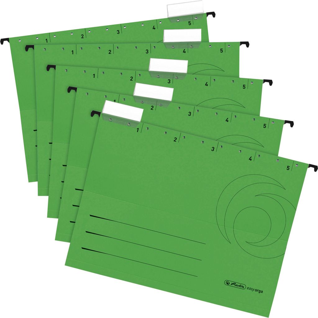 Herlitz Hängemappe A4 Kraftkarton gn 5St im Polybeutel Produktbild 