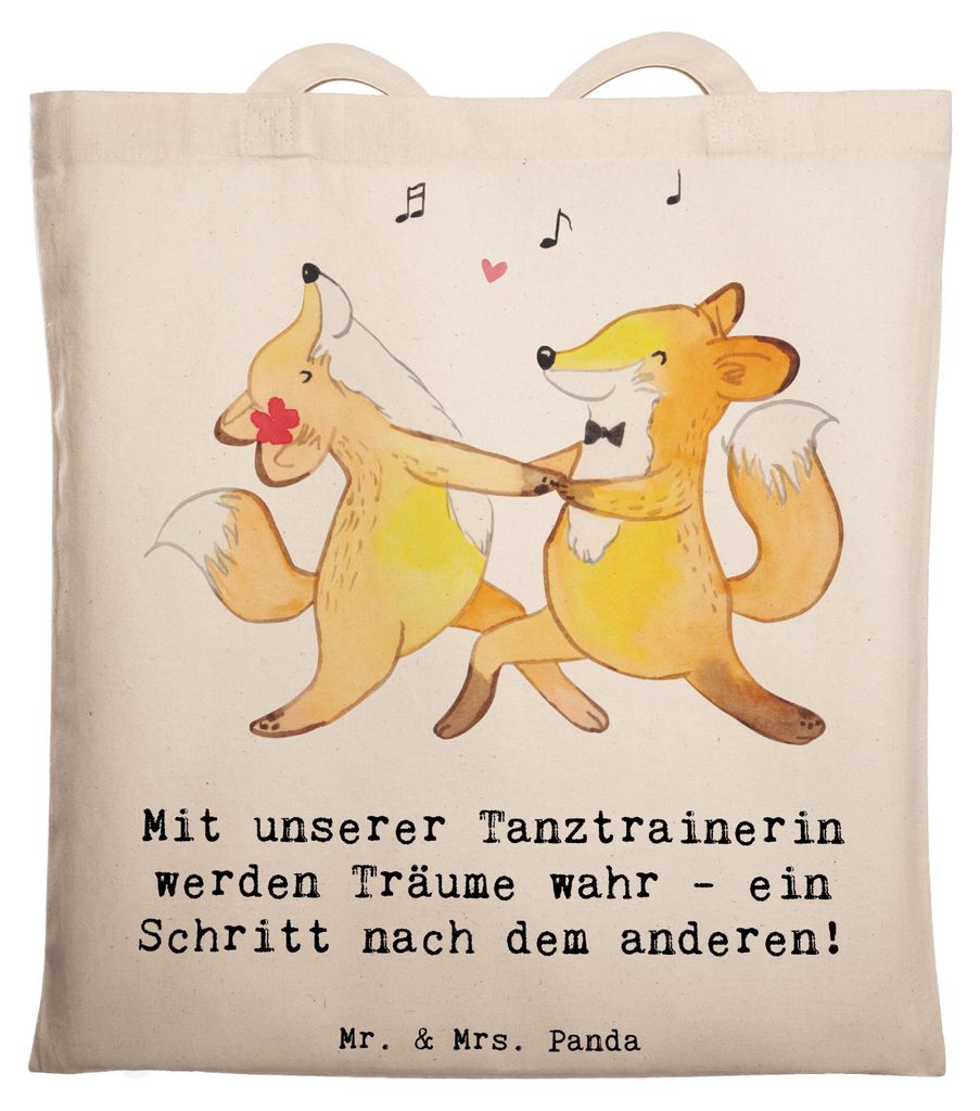 Mr. & Mrs. Panda dokumententasche Tanzen Trainerin - Transparent - Geschenk, Shopping Tasche, Ziele erreichen, Expertise im, Danksagung, Kreativit...