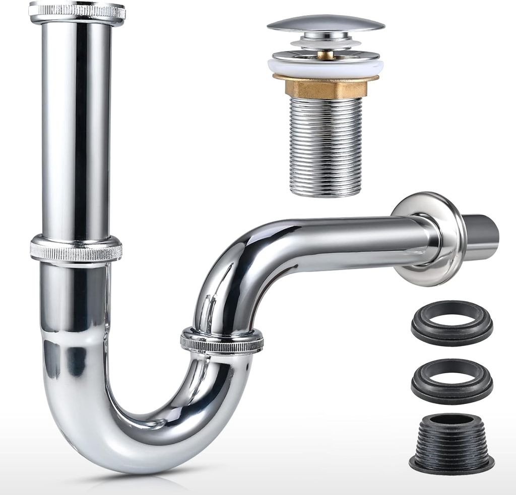 Siphon, Pop Up Ablaufgarnitur, POP UP Ventil, U-förmiges Produktbild 