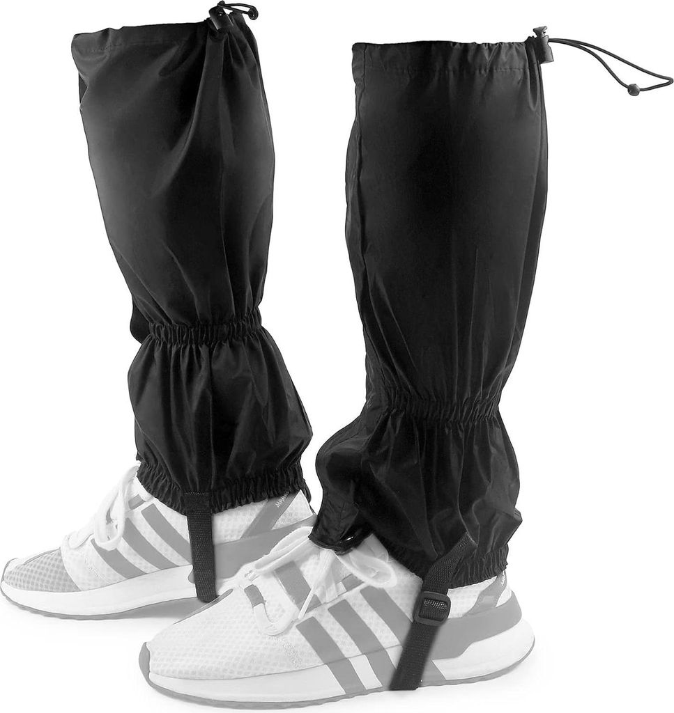 Verstellbarer, wasserdichter und atmungsaktiver Beinschutz für Outdoor-Aktivitäten - ideal zum Wandern, Skifahren und Klettern (schwarz)