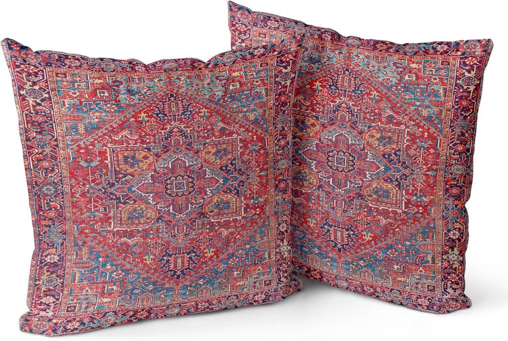 Kissenbezüge im Boho-Korallenmuster – doppelseitig bedruckt, 45 x 45 cm, für Sofa/Bett, im Antik-/Vintage-Stil