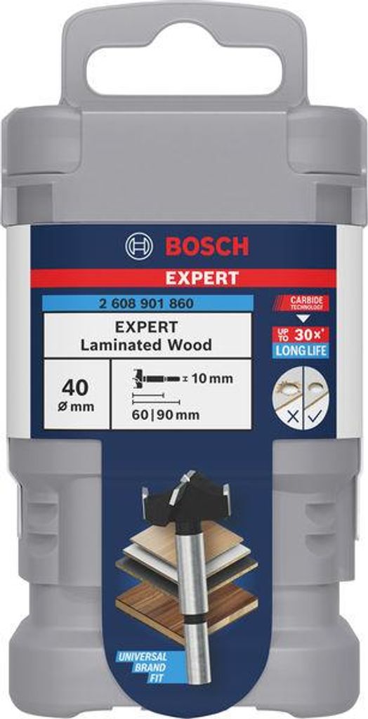 EXPERT Laminated Wood Scharnierlochbohrer, 40 x 60 x 90 mm