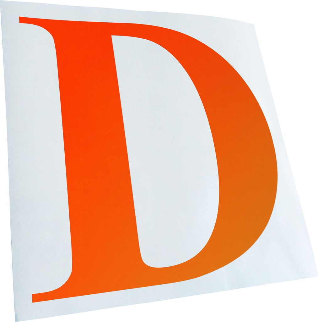 Kiwistar - Autoaufkleber - Buchstabe D - Alphabet Heckscheibe - Aufkleber für Auto Kfz Fahrrad, LKW, Truck Mofa