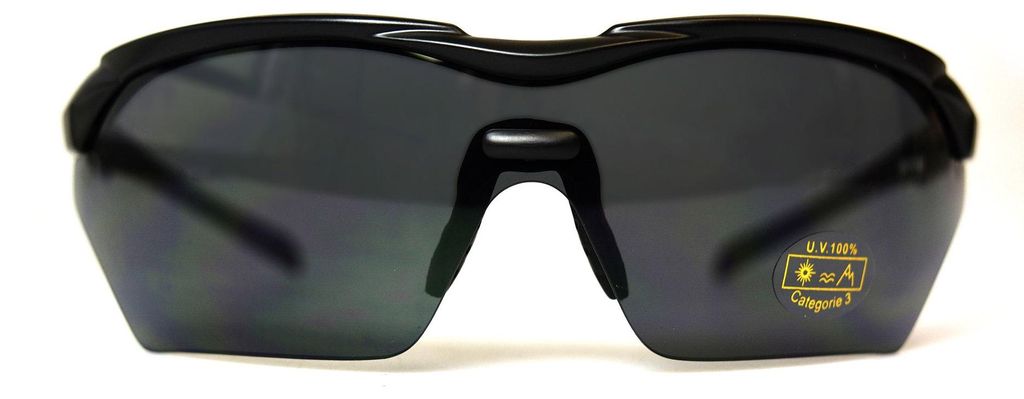 VWP-Brille Schwarz-Rauch-Seh Sport + klares Objektiv