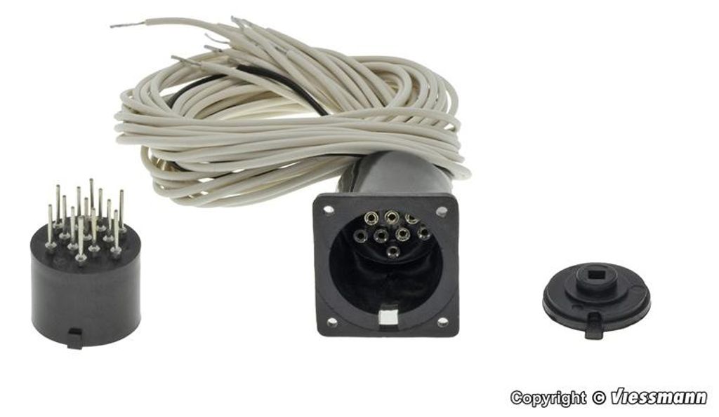 Viessmann 4651 - H0 Zylindersteckfuß 13-polig mit Anschlusskabeln - Neu