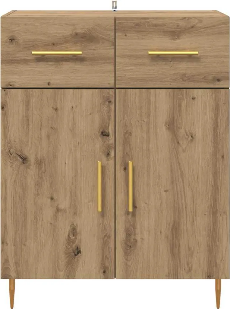 Credenza Rovere Artisan 69,5x34x90 cm | Mobile Buffet Salvaspazio Cucina - 6