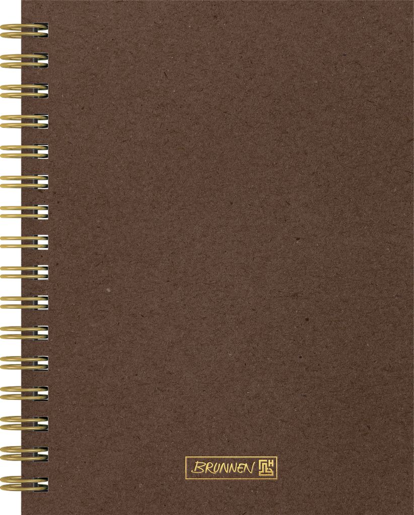 5X BRUNNEN 105589573 Notizbuch Wire-O A5 dotted chocolate