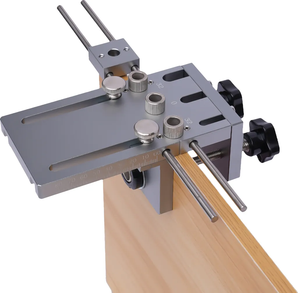 Gabarit de perçage 3 en 1 auto-centrant kit guide bois 6/8/10mm aluminium - 6
