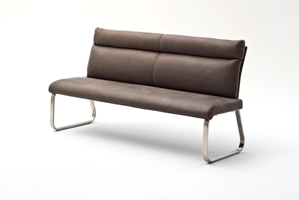 Rabea,Bank, 180cm breit,Edelstahlgestell, Antiklook braun
