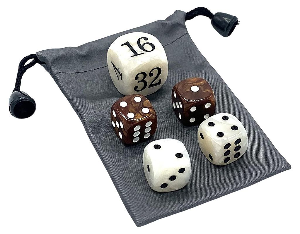 1/2/3 Sets 22-mm-Backgammon-Würfelset, tragbar, Reise-Acryl, perlmuttfarbener Verdopplungswürfel, Spielabend-Brettspielwürfel, Spielzubehör