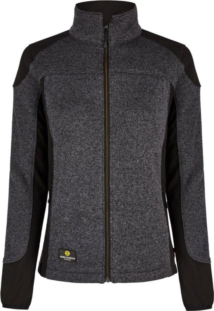 Hans Schäfer Damen-SMART Strickfleecejacke - Grau, Gr. M, 80510-9074-M