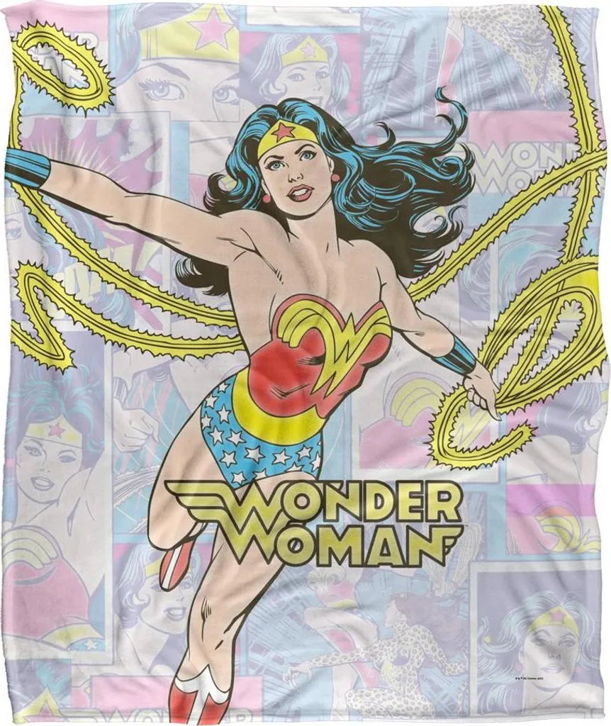 Plaid Wonder Woman Lasso TV19736 - Couverture Polaire Multicolore Fan