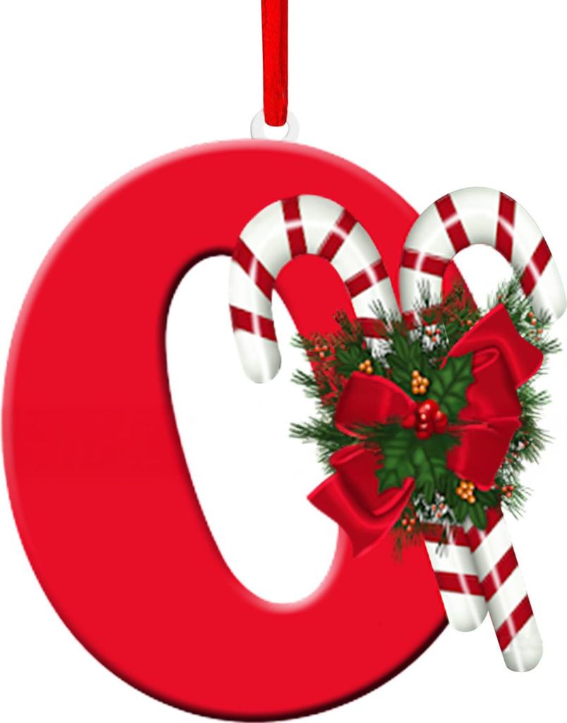 Weihnachtliche Acrylbuchstaben-Hängedekoration für den Auto-Rückspiegel, Weihnachtsbaum-Alphabet A bis Z, Anhänger für die Weihnachtsfeier