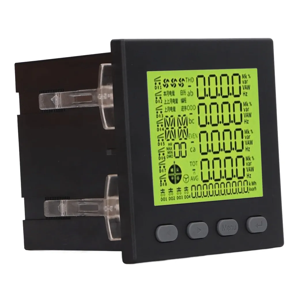 Compteur électrique triphasé rail DIN multifonctionnel 80A écran LCD - 4
