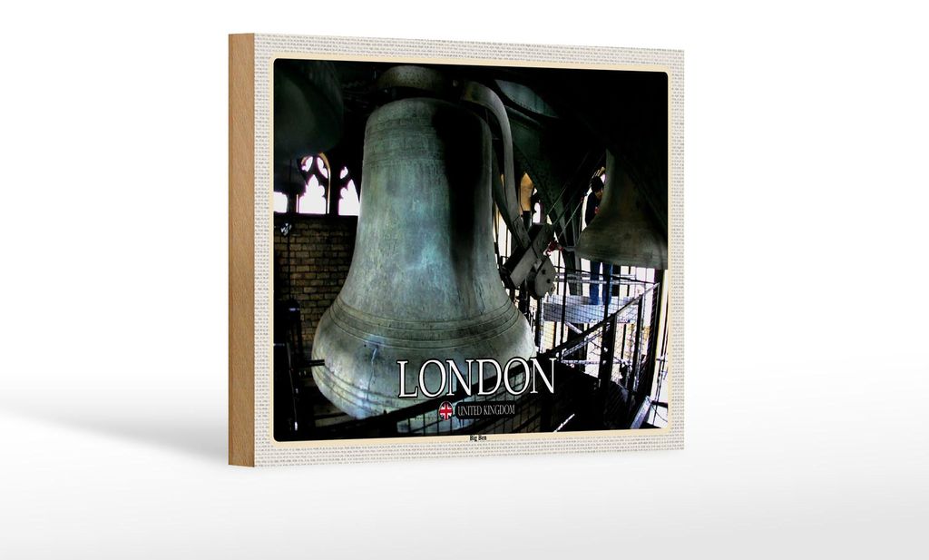 Holzschild Städte London UK England Big Ben 18x12 cm Dekoration