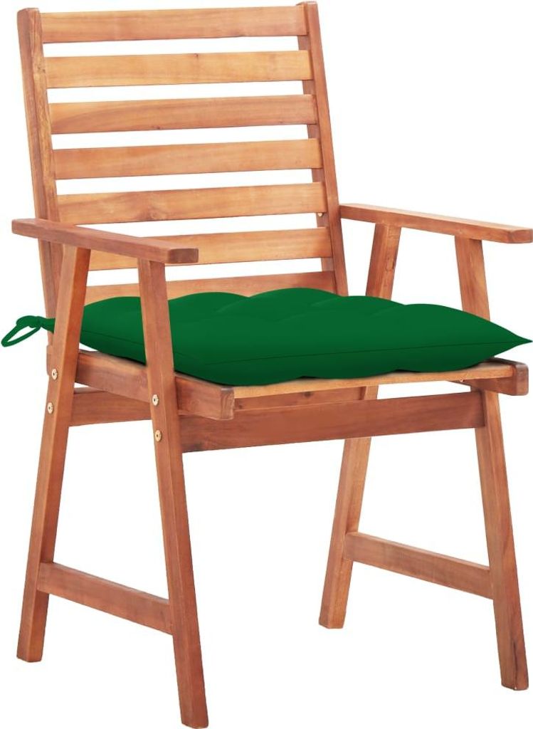 vidaXL Garten-Essstühle 2 Stk. mit Kissen Massivholz Akazie