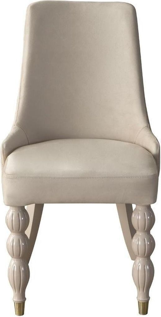 Dunkel-Beige Essgruppe Designer Holz Esstisch x6 Stühle 7tlg Luxus Set