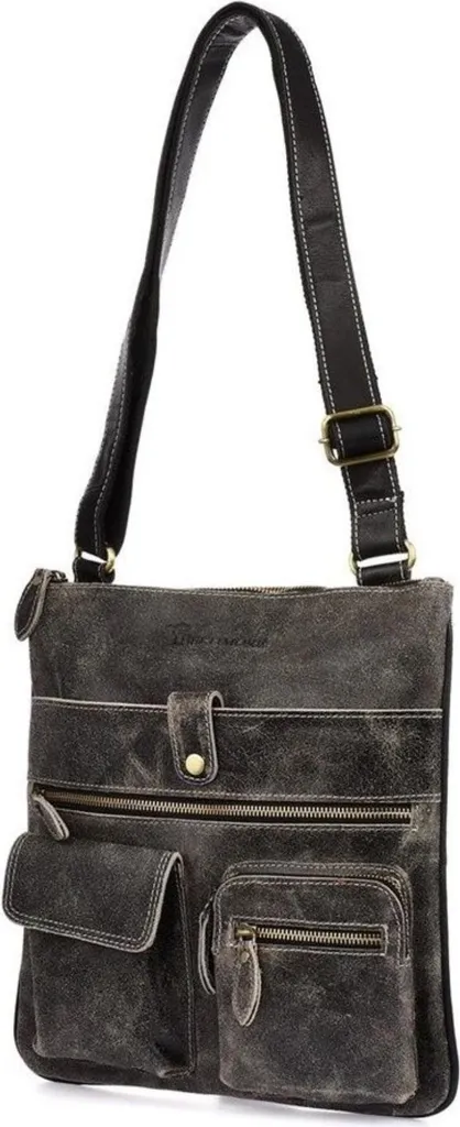 Sacoche Beltimore M05black62189 en cuir noir élégant pour homme chic