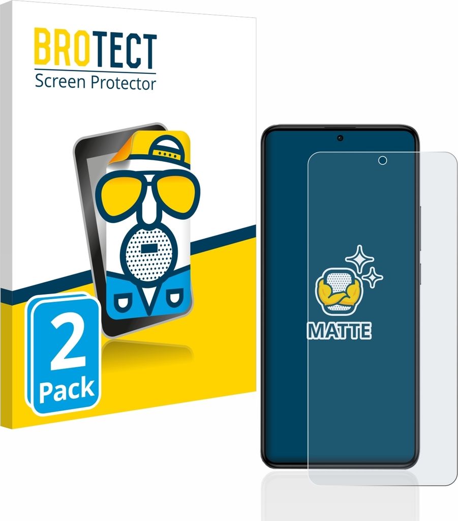 2x BROTECT Schutzfolie für Xiaomi Poco F5 Pro Displayschutz Displayschutzfolie Folie Matt Entspiegelungsfolie