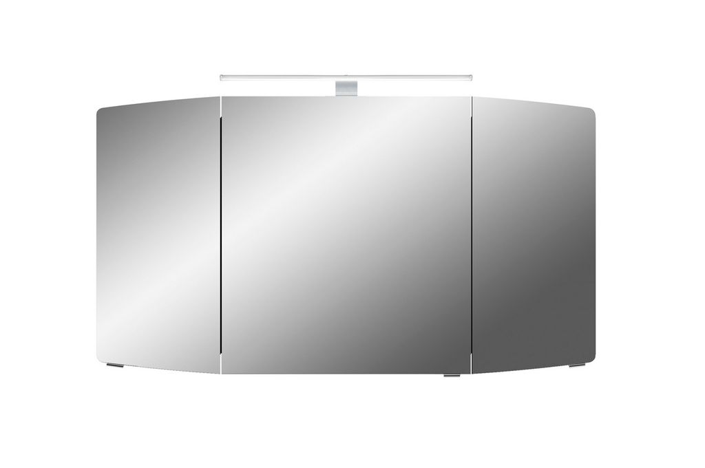 PELIPAL Cassca Sprint Bad Möbel, Spiegelschrank, LED Beleuchtung, Graphit Struktur quer NB 120 cm