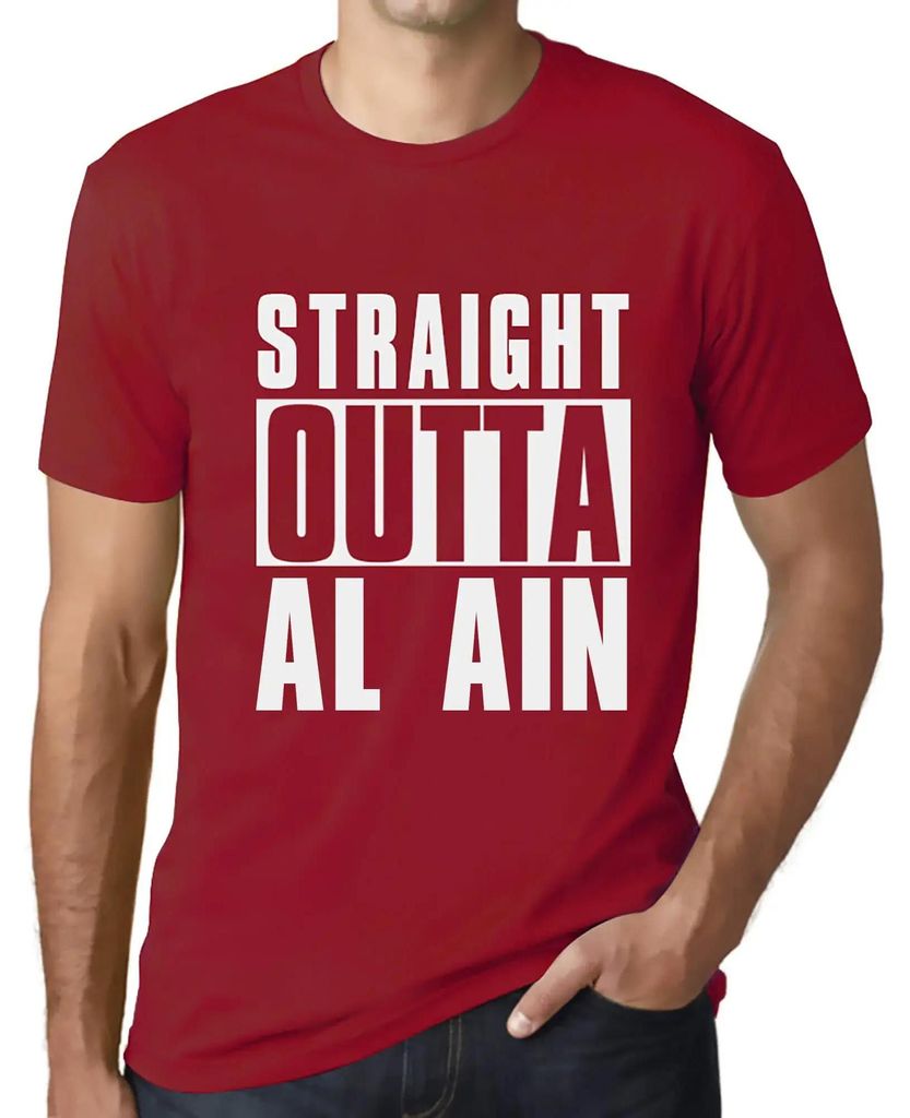 Herren Grafik T-Shirt Direkt aus Al Ain – Straight Outta Al Ain – Öko-Verantwortlich Vintage Jahrgang Kurzarm Lustige Druck Geburtstag Geschen...