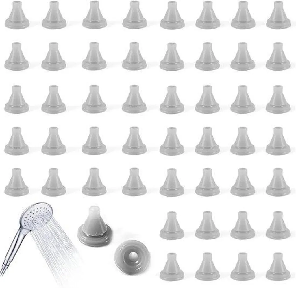 Embouts de douche en silicone blanc anti-calcaire - Lot de 50 pièces