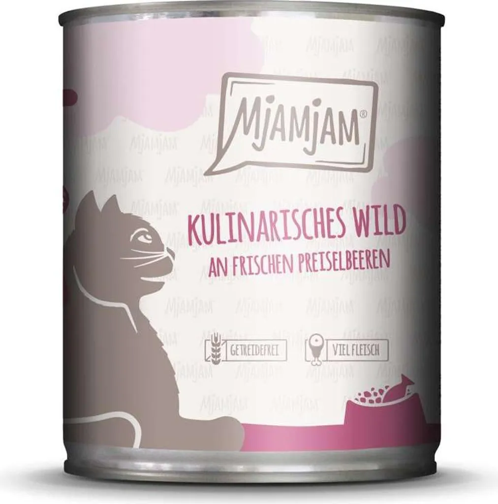 Pâtée pour Chat MjAMjAM Gibier et Airelles 800g x6 - Idéal Famille Multi-Chat