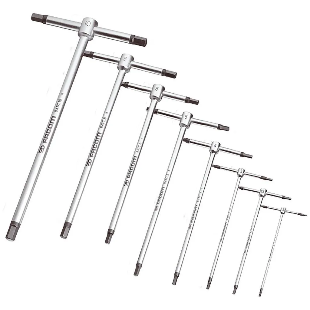 Clé mâle 6 pans Facom à poignée en T ergonomique - Set de 8 outils