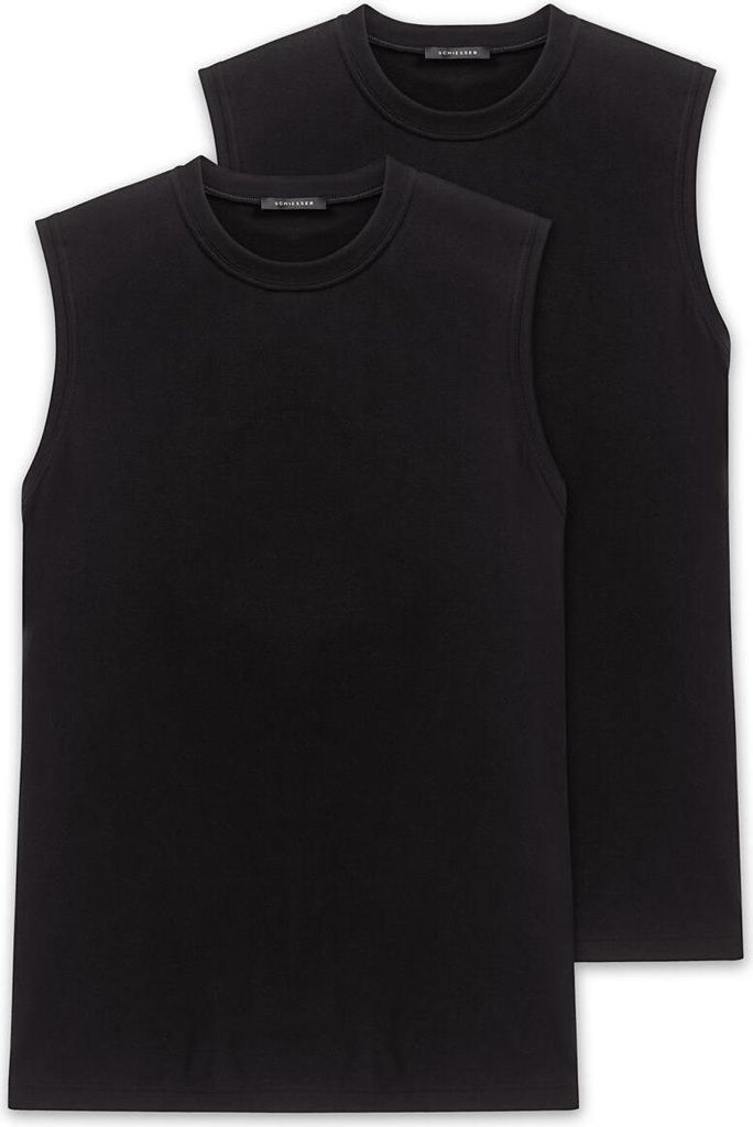 Schiesser Herren 2PACK Shirt 0/0 schwarz XXL