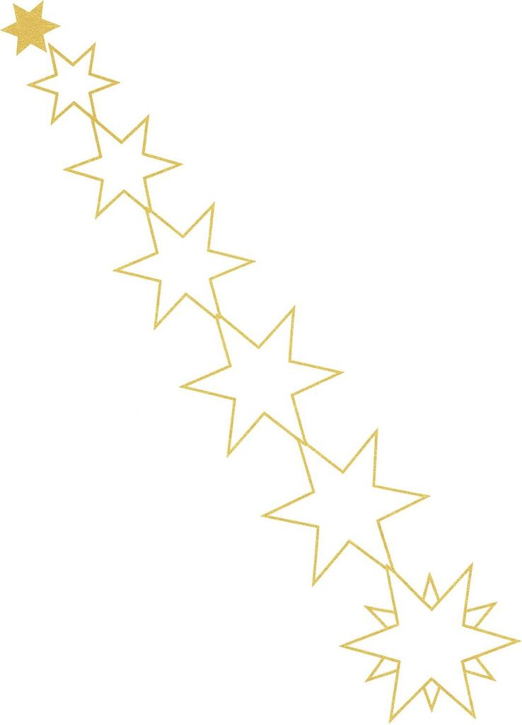 Riffelmacher Dekogirlande Sterne 12 x 55 cm 73926 | Metall Gold