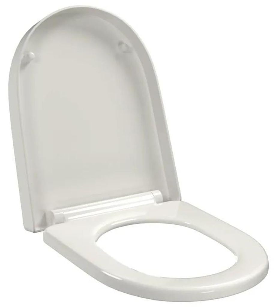 Toilettensitz - Quadratisch 46x36 cm - Soft Close Absenkautomatik - Schnellverschluss - Verstellbare Scharniere - Kunststoff - Armeegrün