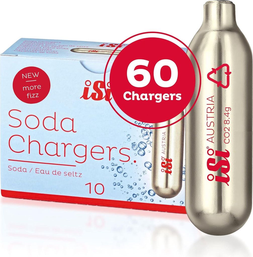 iSi CO2 Kapseln 8,4g (6x10) – Für Sodamaker Classic, Twist’n Sparkle & Siphon – Gold