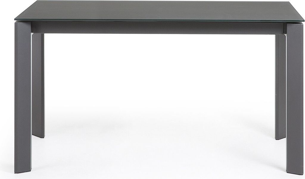 Tisch Axis ausziehbar 140 (200) cm graues Glas und graphit Beine