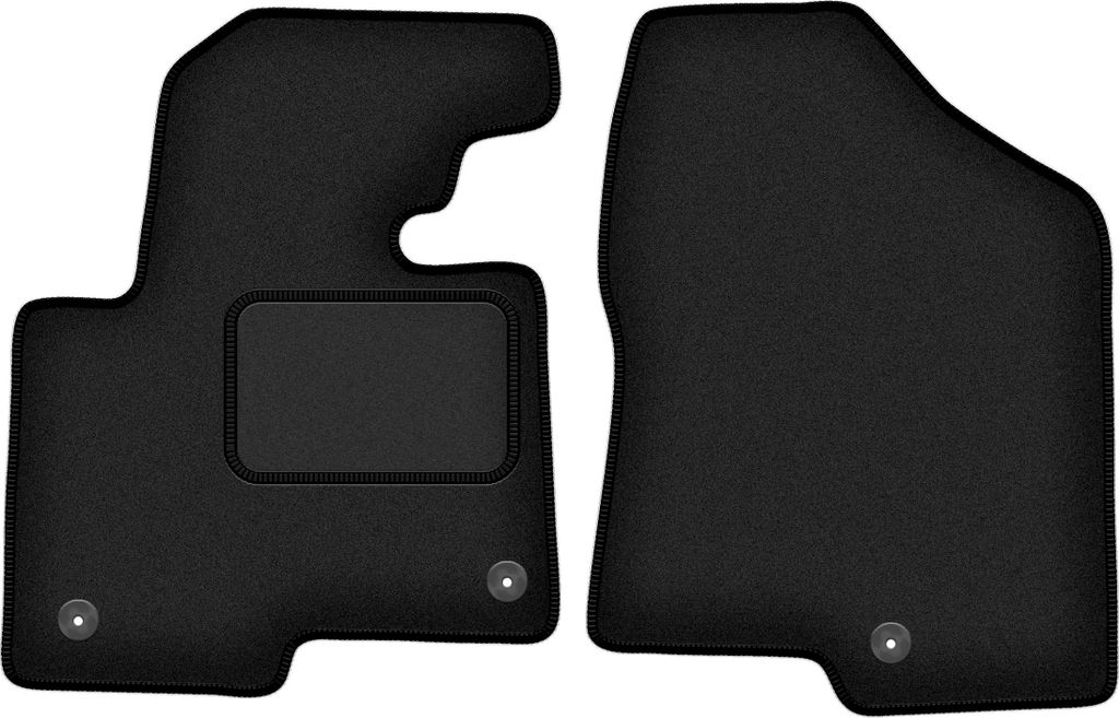 Velours-Fußmatten Vorne passend für Hyundai SantaFe III (7 Personen, Bj. 2012-) – schwarz, passgenau, mit Befestigungen set 2 Stk. - STANDARD