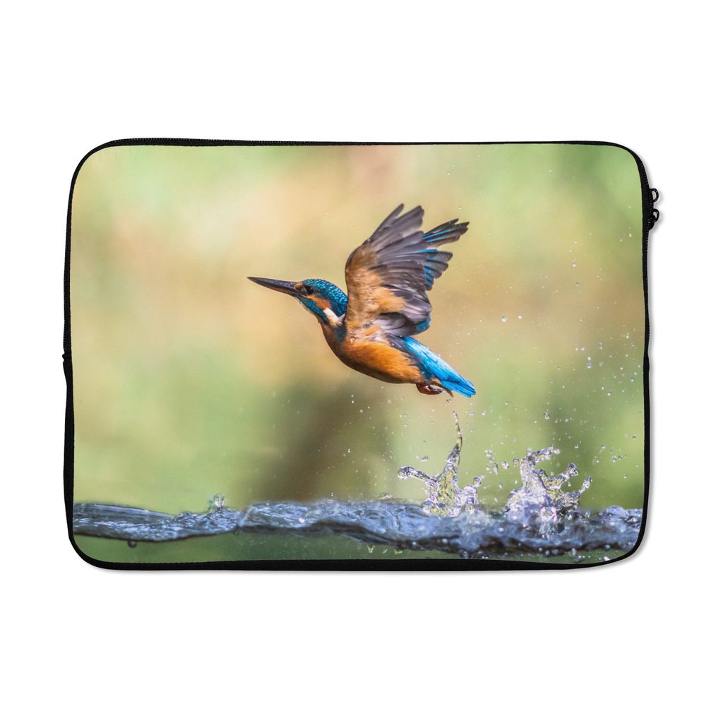 MuchoWow Laptop Hülle 14 ZollEisvogel - Wasser - Fliegen Laptoptasche - Laptoptasche - Stoßsicher - Schutzhaube