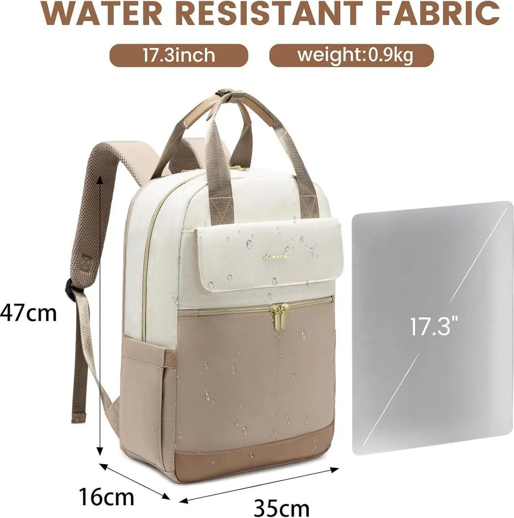Sac à dos ordinateur 17 pouces imperméable avec compartiments multiples