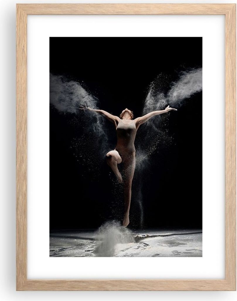Gerahmtes Poster - Rahmen in heller Eiche - Fotografie Tanz Flügel - 30x40 cm - Wand Bild - Wanddeko - Wandbilder - Wandposter - Bilderrahmen - Bi...