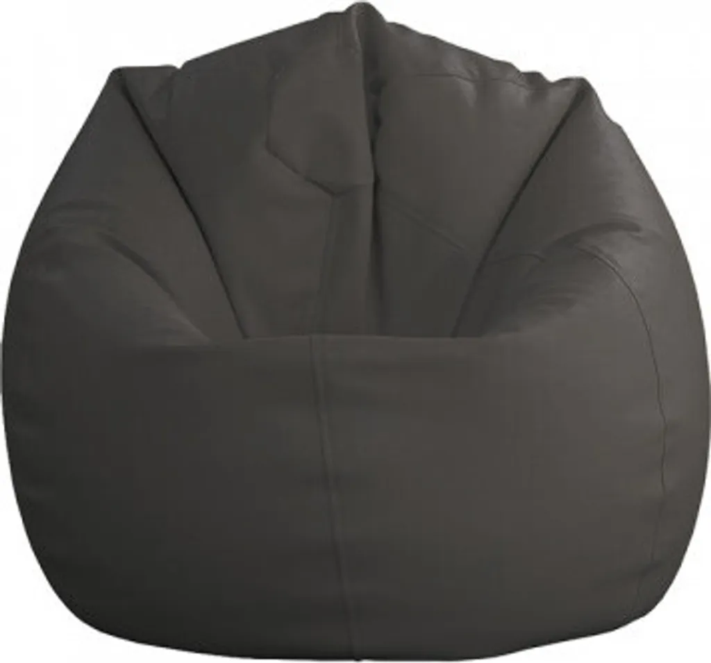 Pouf Poire Design en Cuir Synthétique Gris Anthracite Modèle PLUS