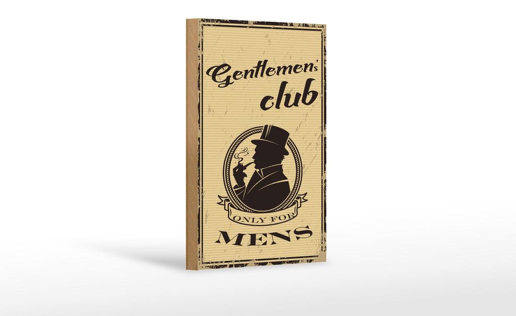 Holzschild Hinweis 20x30 cm Gentlemen ́s Club only for mens Schild