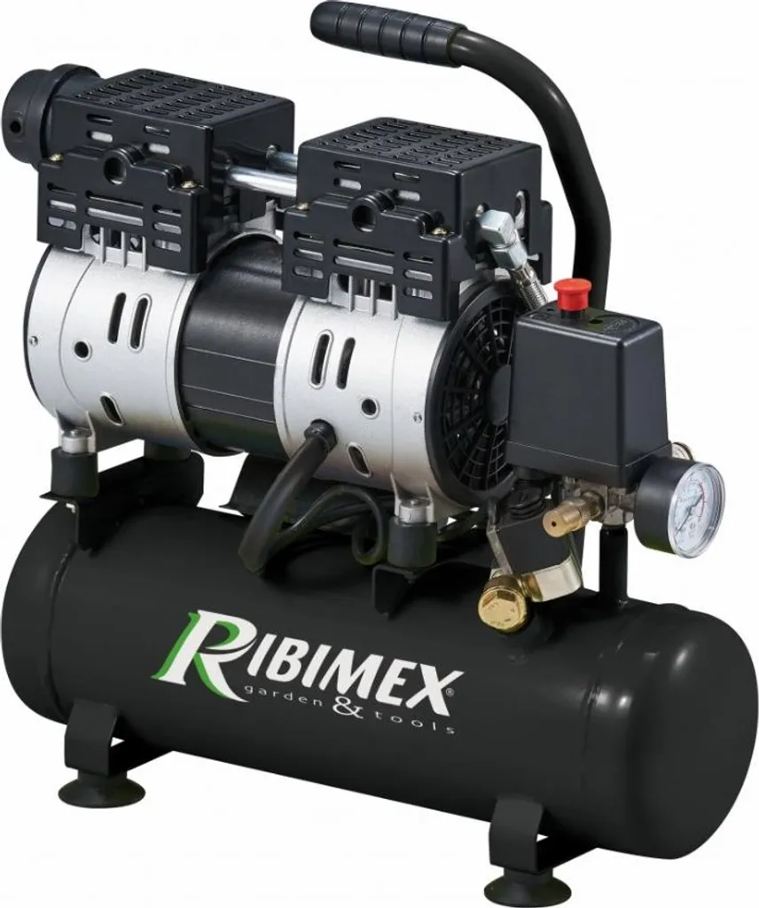 Compresseur 1cv silencieux sans huile Ribimex avec cuve de 6l