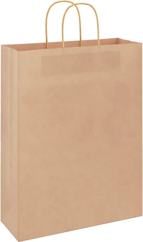 LOOKSGO 50 sacchetti di carta kraft da 18,8 x 10,9 x 32,6 cm