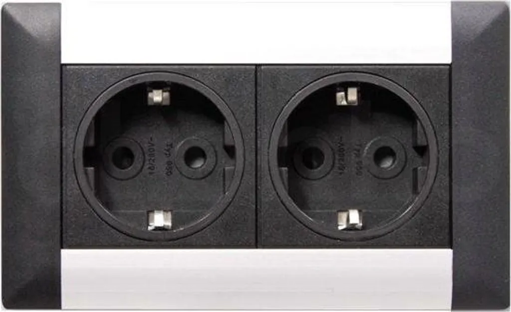 Prise Double Encastrée EVOline Frame Dock Argent avec Câble de 3 Mètres - 3
