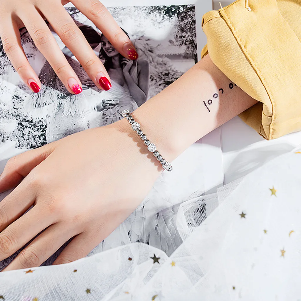 Bracciale INF Perle Acciaio Argento Regolabile | Praticità e Stile - 3