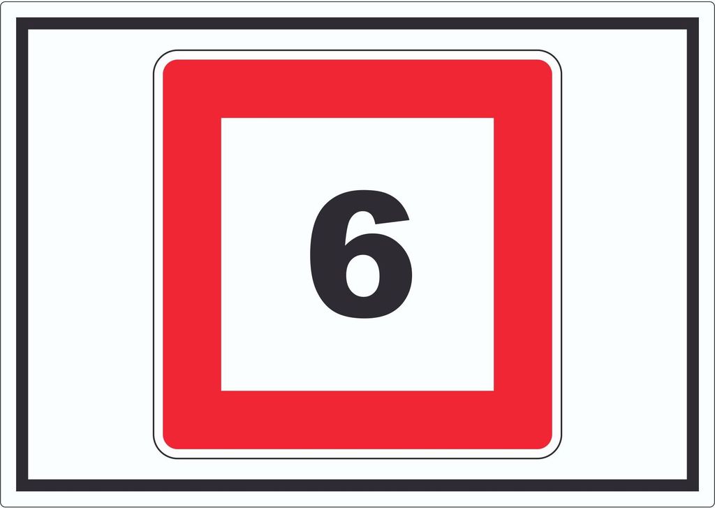 Höchstgeschwindigkeit 6 kmh nicht zu überschreiten Aufkleber mit Symbol A2 (420x594mm)