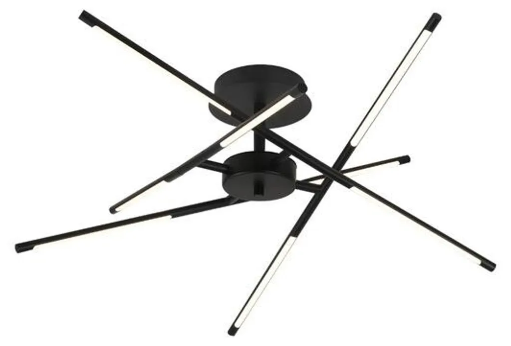 Luminaire Plafonnier LED Rond Henli2 40cm Noir pour Salon et Chambre