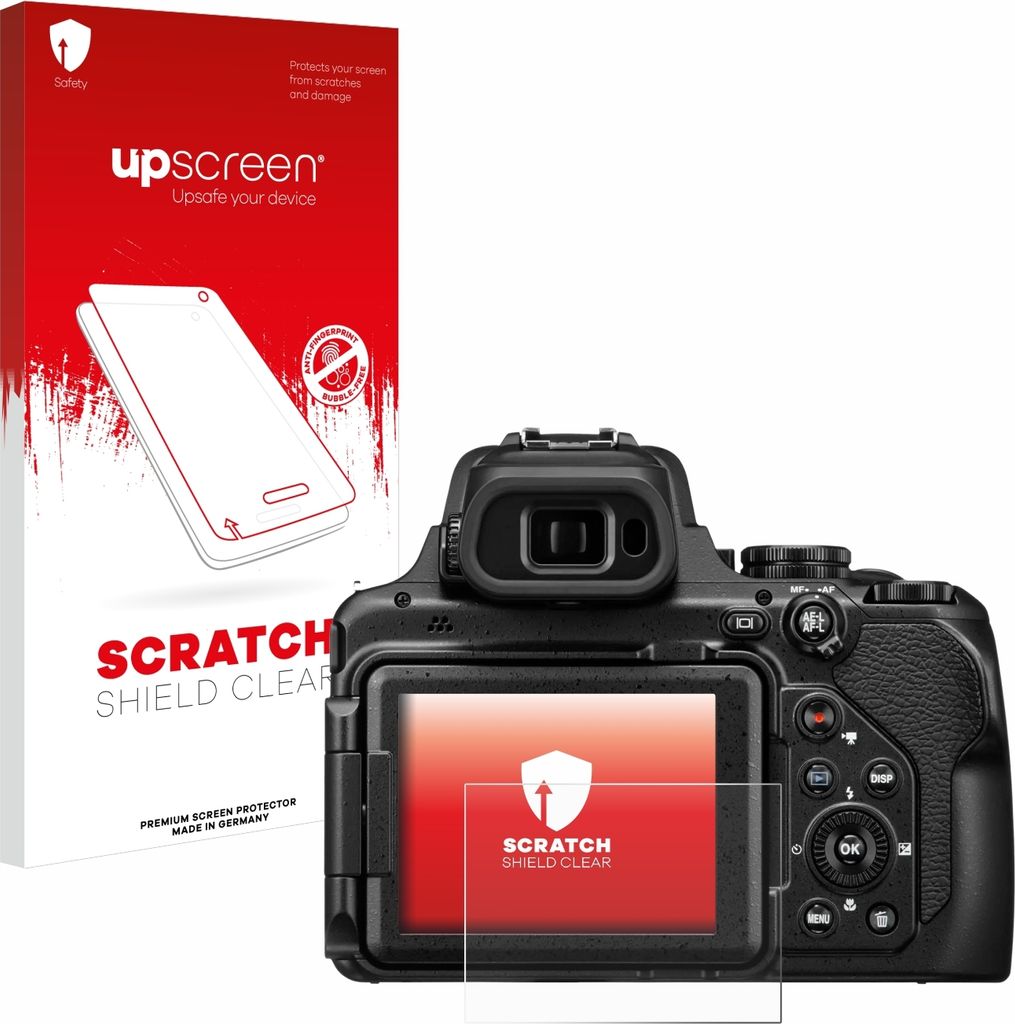 upscreen Schutzfolie für Nikon Coolpix P1100 Displayschutz Displayschutzfolie Folie Klar Transparent