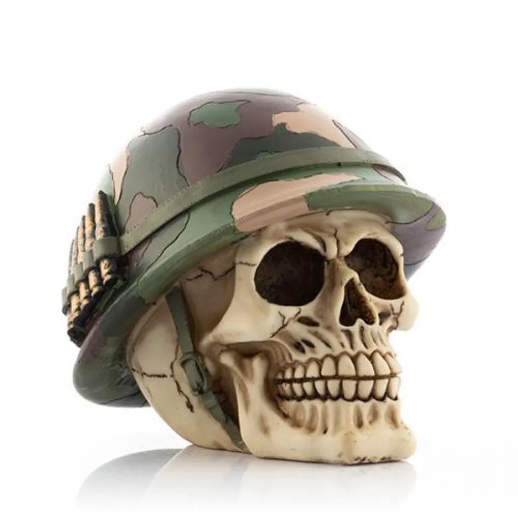 Boîte de rangement crâne soldat décorative pour bijoux et petits objets - 10